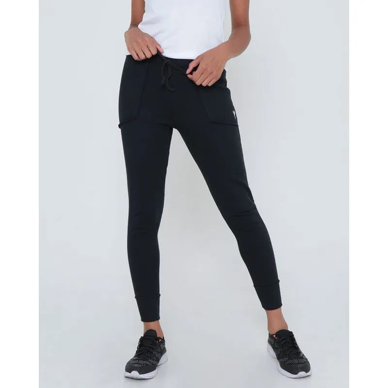 Calça Moletom Feminina Fitness Jogger Preta P