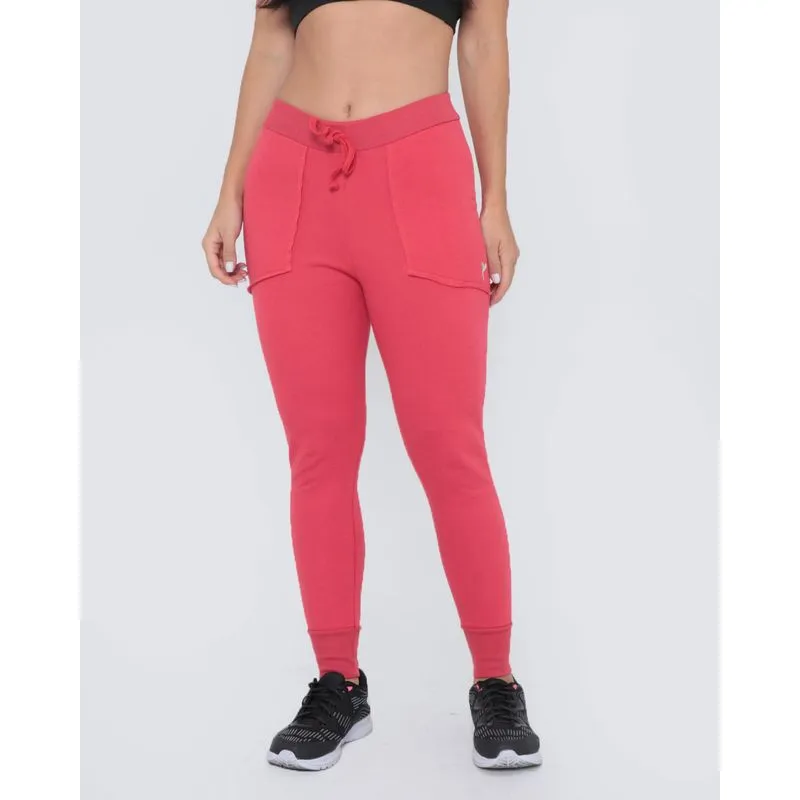 Calça Moletom Feminina Fitness Jogger Vermelha M