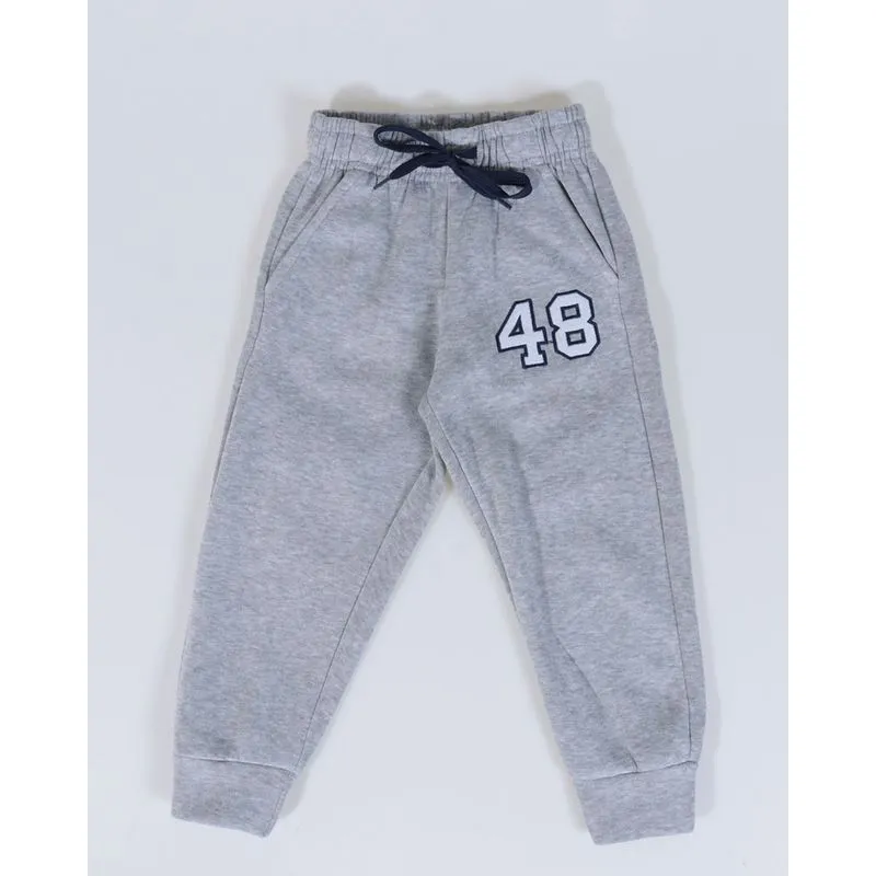 Calça Moletom Bebê Jogger Mescla Cinza Claro 2