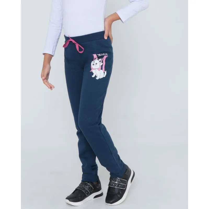 Calça Moletom Infantil Gata Marie Disney Azul Marinho 6