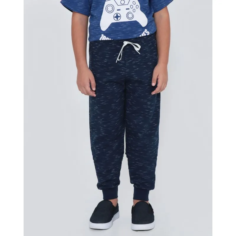 Calça Moletom Infantil Básica Jet Azul Marinho 6