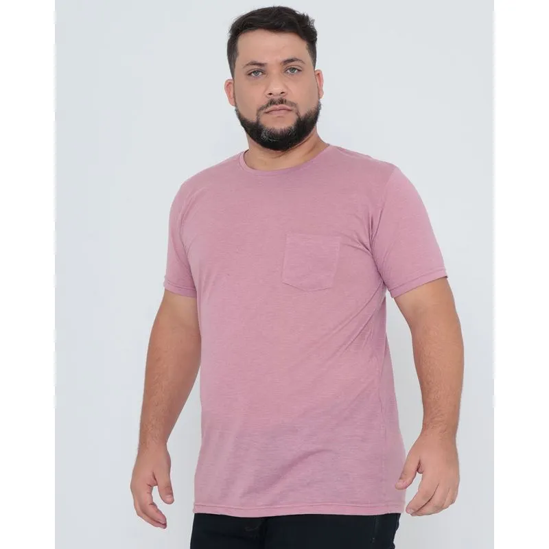 Camiseta Básica Plus Size Bolso Lilás G3