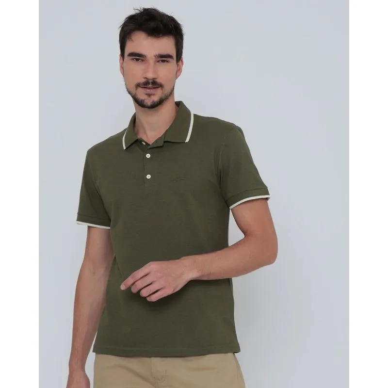 Polo Masculina Básica Piquet Verde P