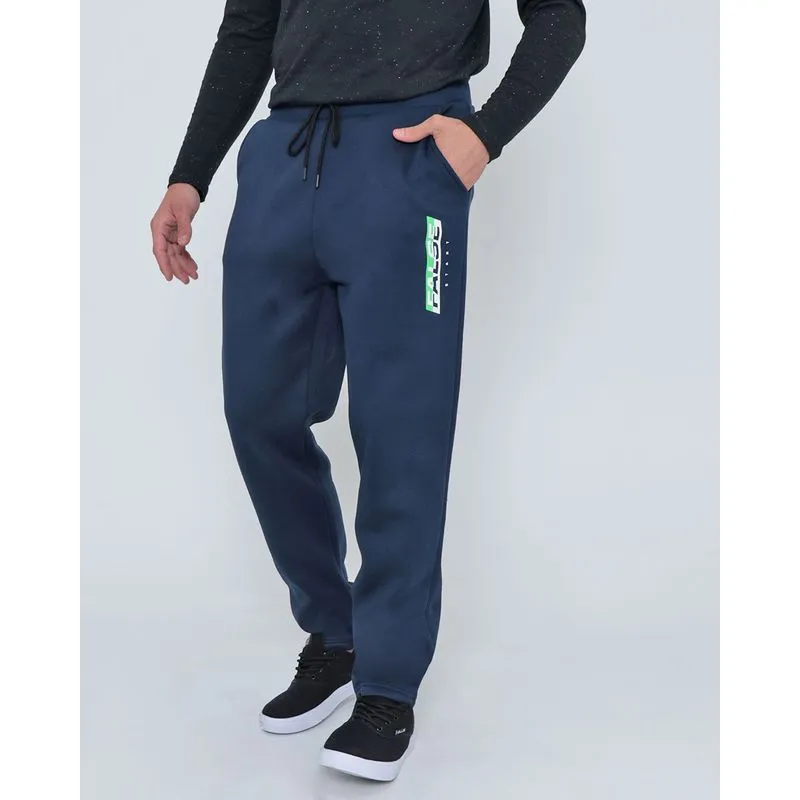 Calça Moletom Masculina Cordão Azul Marinho P