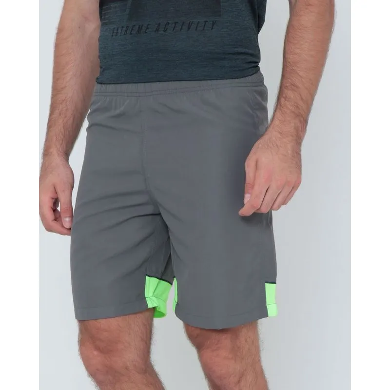 Bermuda Esportiva Recorte Neon Cinza GG