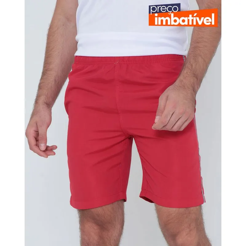 Bermuda Masculina De Microfibra Esportiva Vermelha M