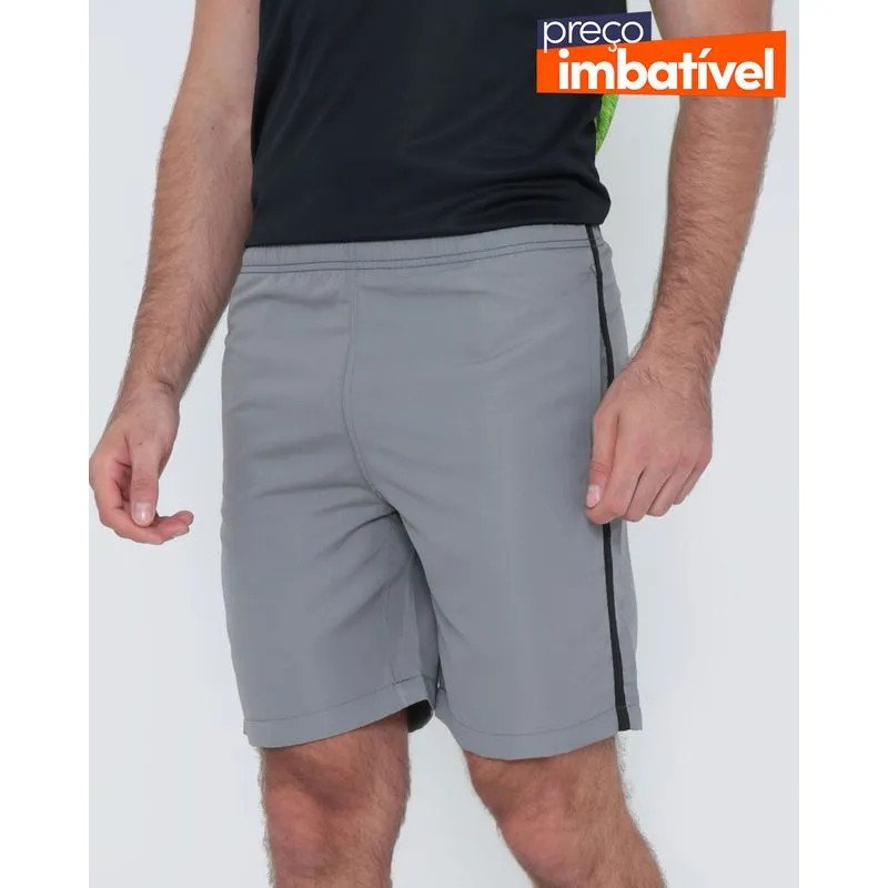Bermuda Masculina De Microfibra Esportiva Cinza G