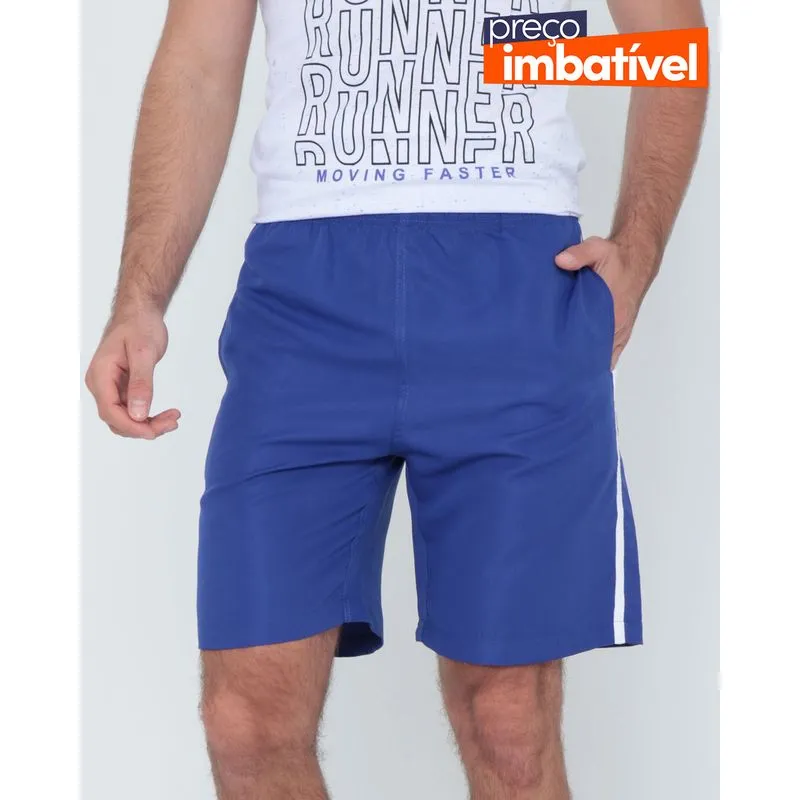 Bermuda Masculina De Microfibra Esportiva Azul GG