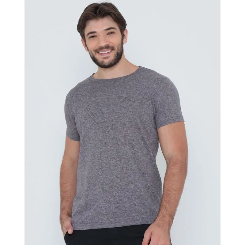 Camiseta Super Homem Liga da Justiça Mescla Cinza M