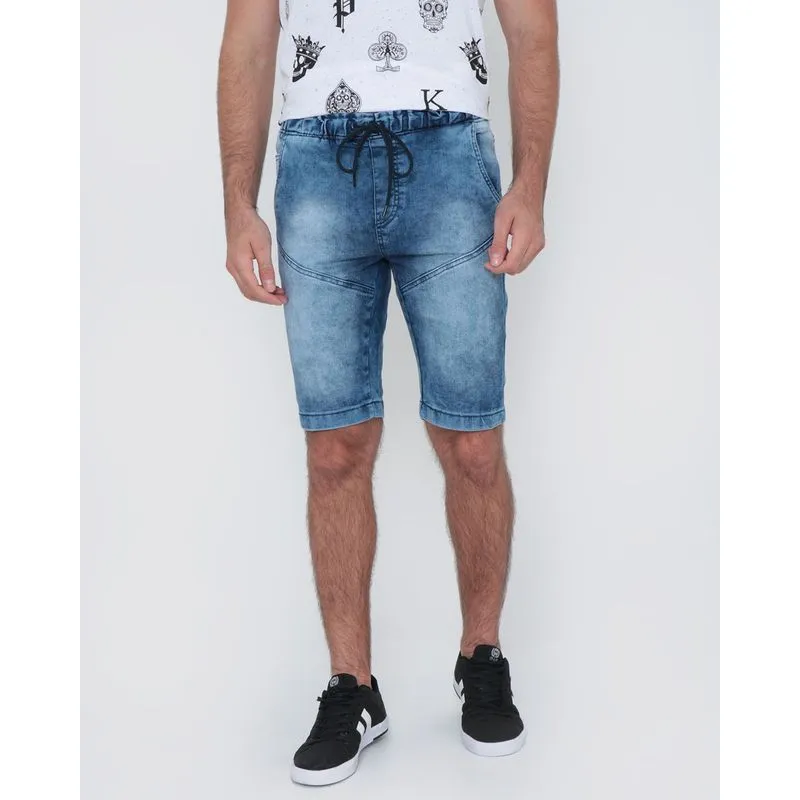 Bermuda Jeans Masculina Delavê Azul 38