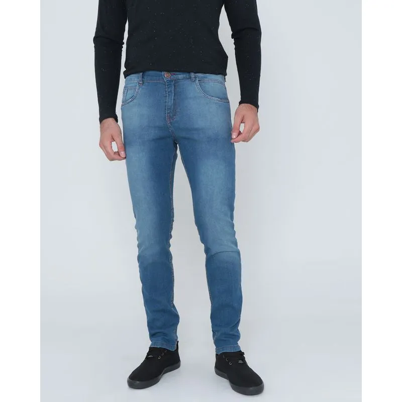 Calça Jeans Masculina Reta Básica Azul 40