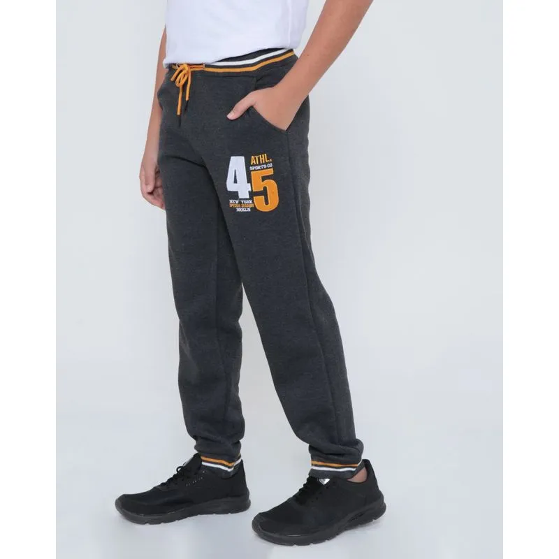 Calça Moletom Juvenil Jogger Bordada Preta 10