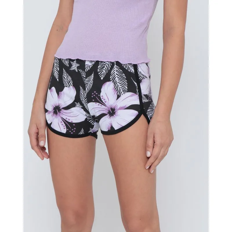 Short Boxer Estampa Floral Preto P