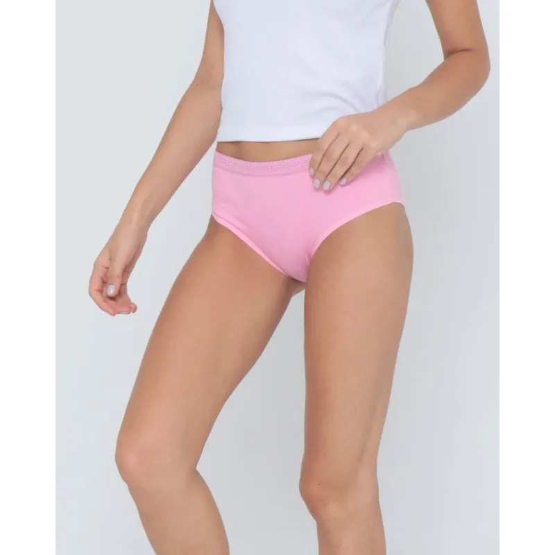 Calcinha Alta Algodão Rosa Claro GG