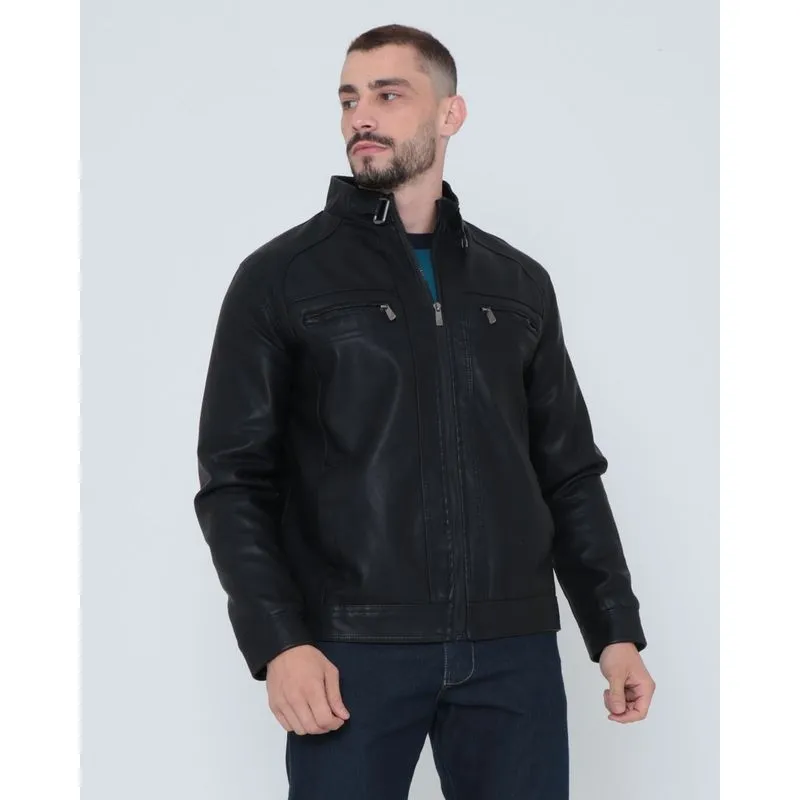 Jaqueta Masculina Material Sintético Preta GG