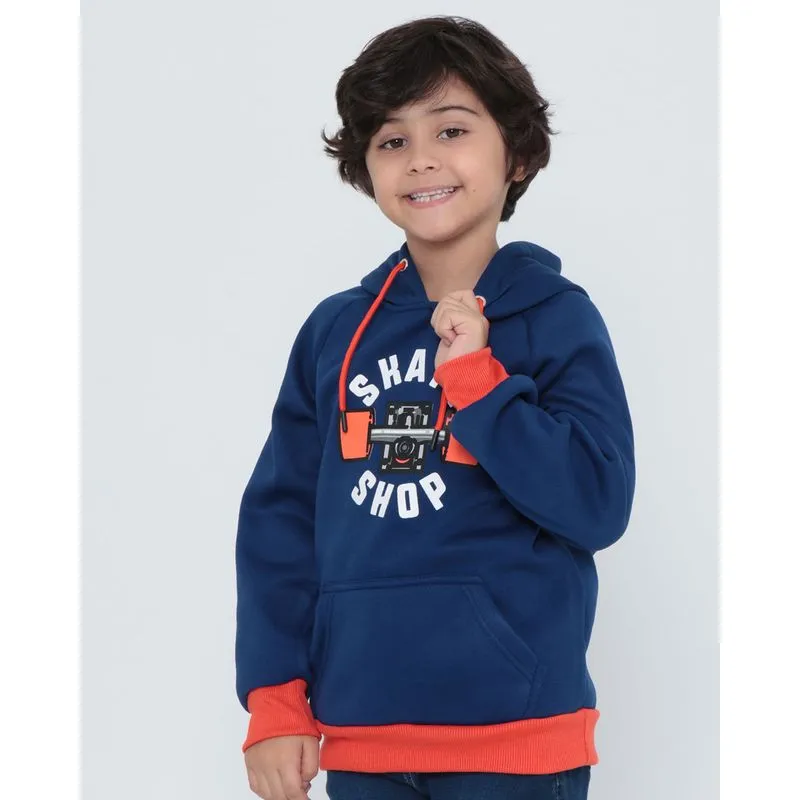 Blusão Moletom Infantil Estampa Skate Azul Marinho 4