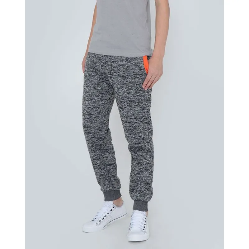 Calça Moletom Juvenil Jogger Recorte Neon Cinza 10