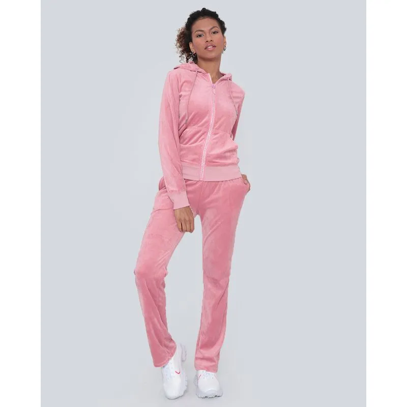 Conjunto Feminino De Plush Com Strass Rosa GG