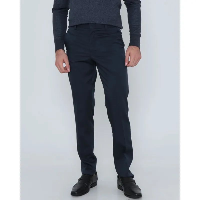 Calça Social Masculina Risca de Giz Azul Marinho 44