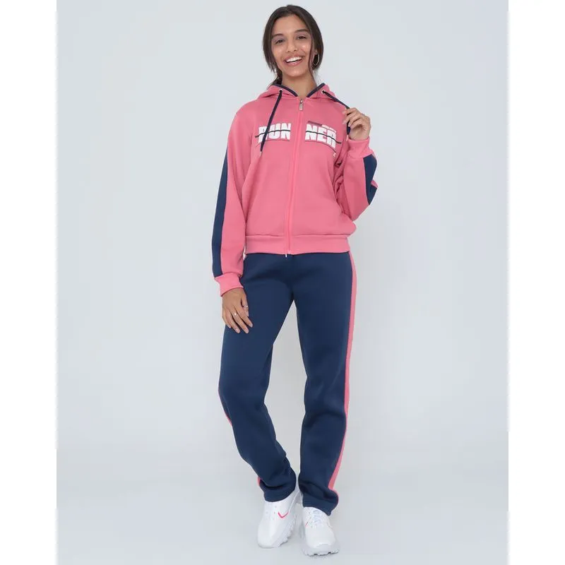 Conjunto Fitness Feminino Moletom Rosa G