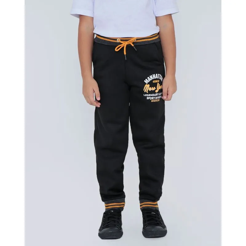 Calça De Moletom Infantil Estampa NY Preta 6