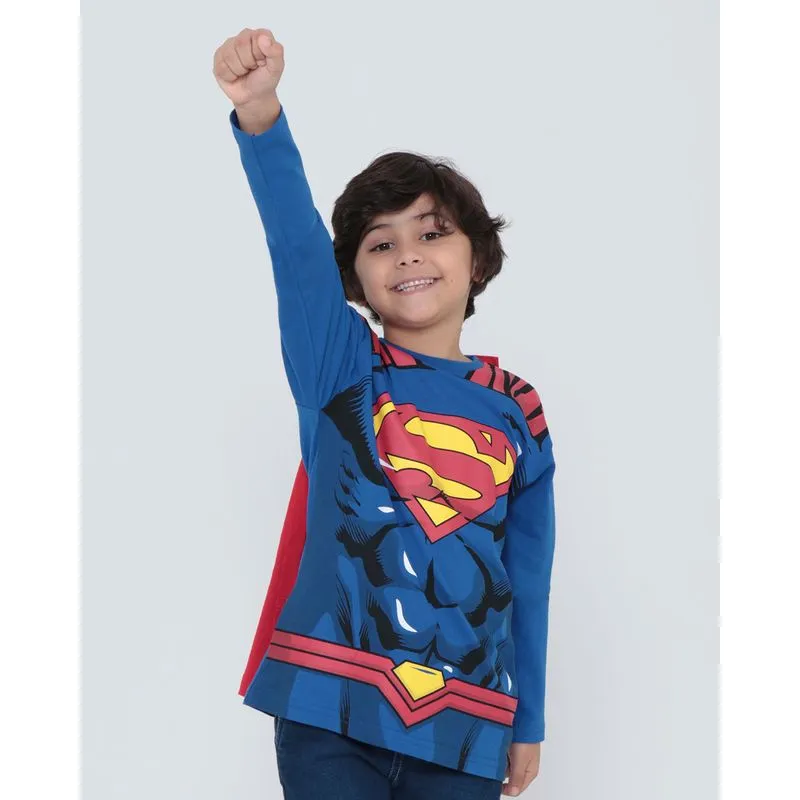 Camiseta Infantil Super Homem Liga da Justiça Azul 8