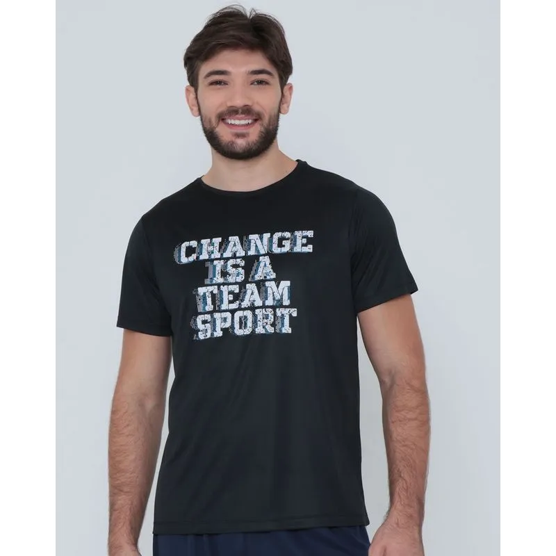 Camiseta Esportiva Estampada Change Preta M