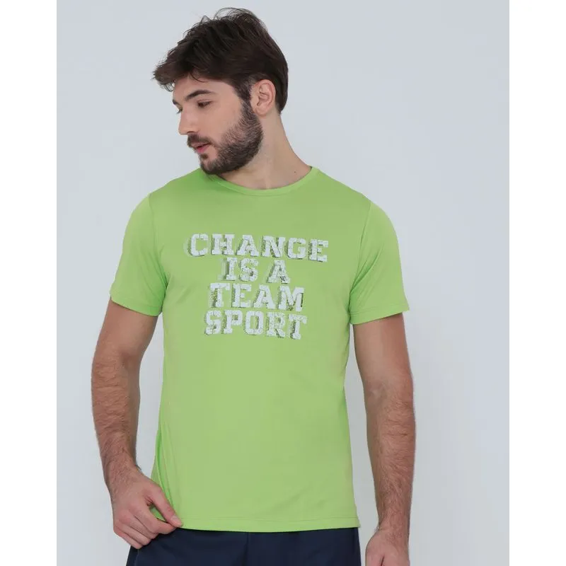 Camiseta Esportiva Estampada Change Verde P