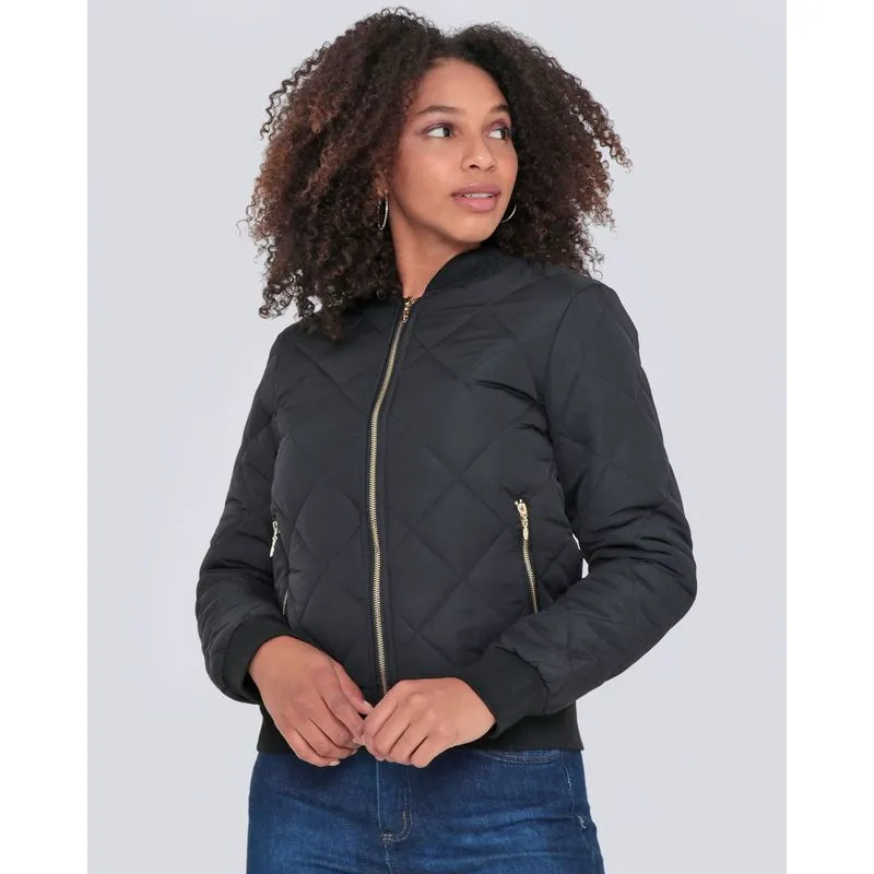 Jaqueta Feminina Bomber Matelasse Preta P