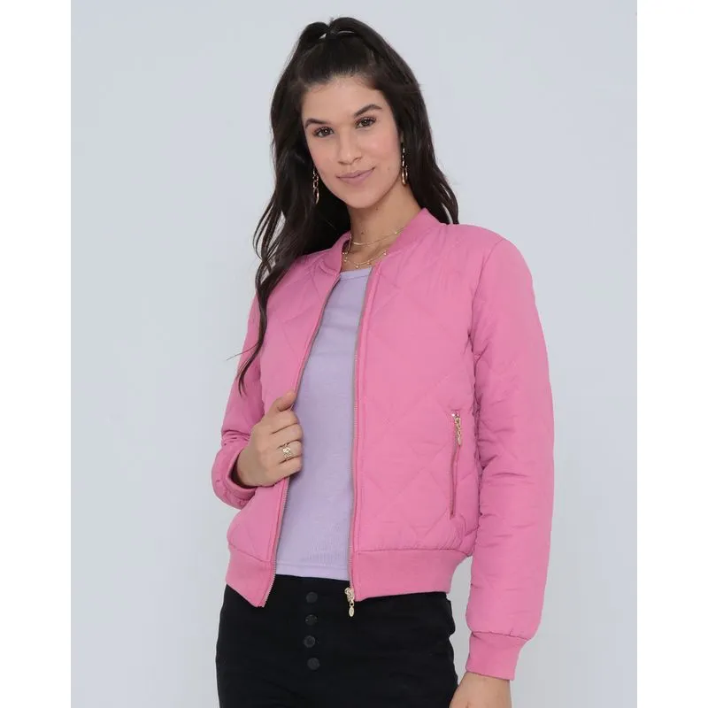 Jaqueta Feminina Bomber Matelassê Rosa M