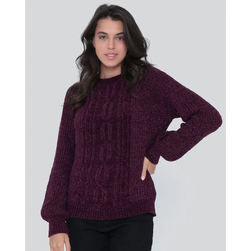 Suéter Feminino Chenille Roxo G