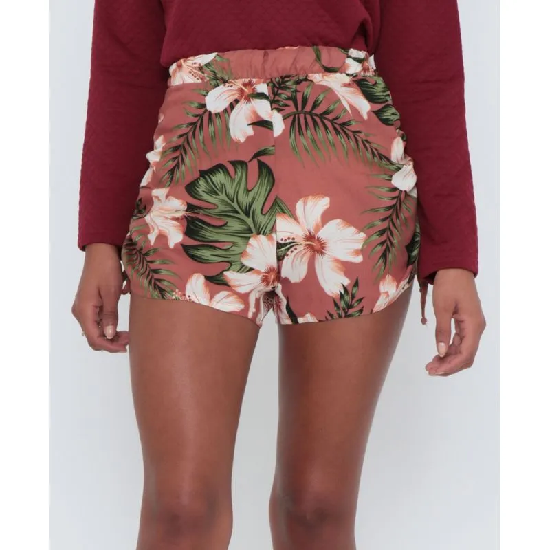 Short Amarração Estampa Floral Terracota G