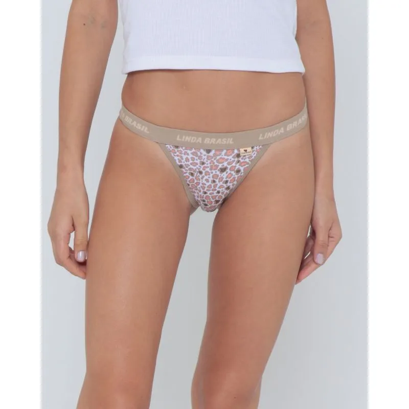 Calcinha String Avulsa Oncinha Bege P