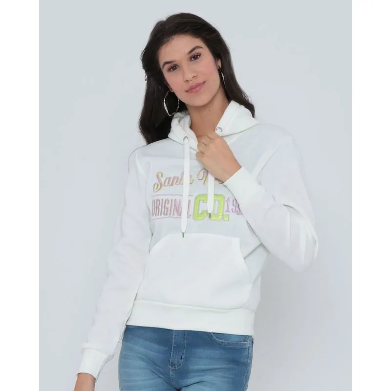 Blusão Moletom Feminino Bordado Off White M