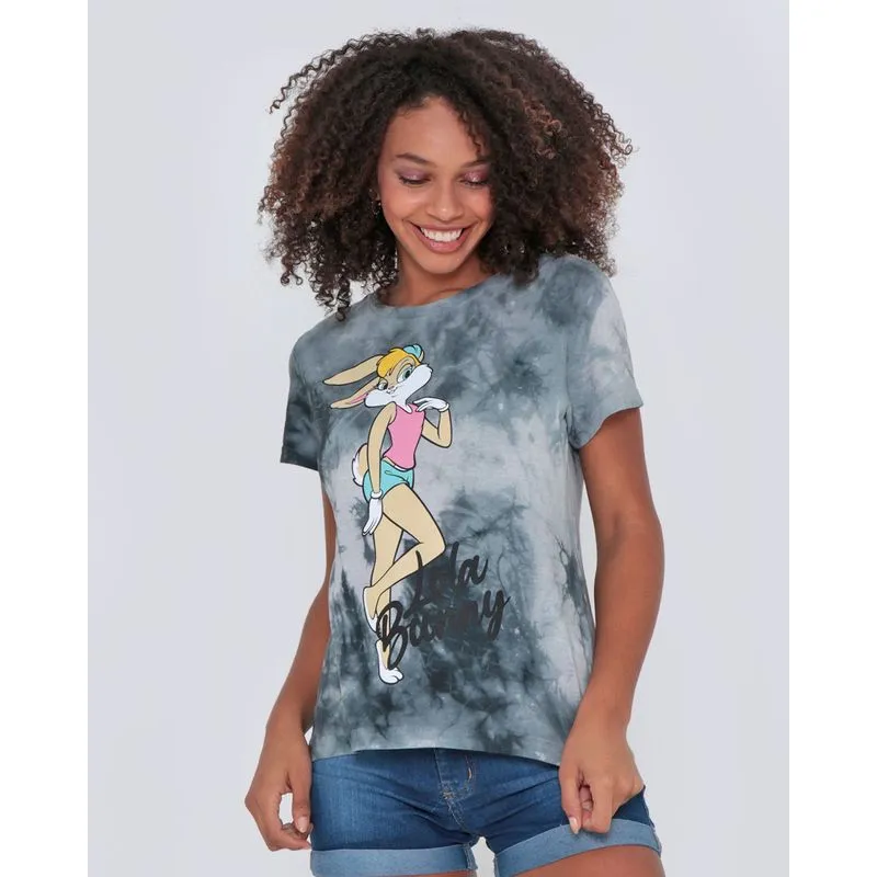 Camiseta Lola Tie Dye Looney Tunes Cinza Escuro P