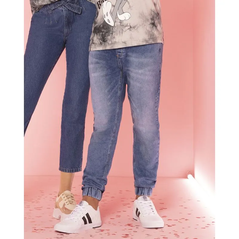 Calça Jeans Masculina Jogger Azul Claro 44