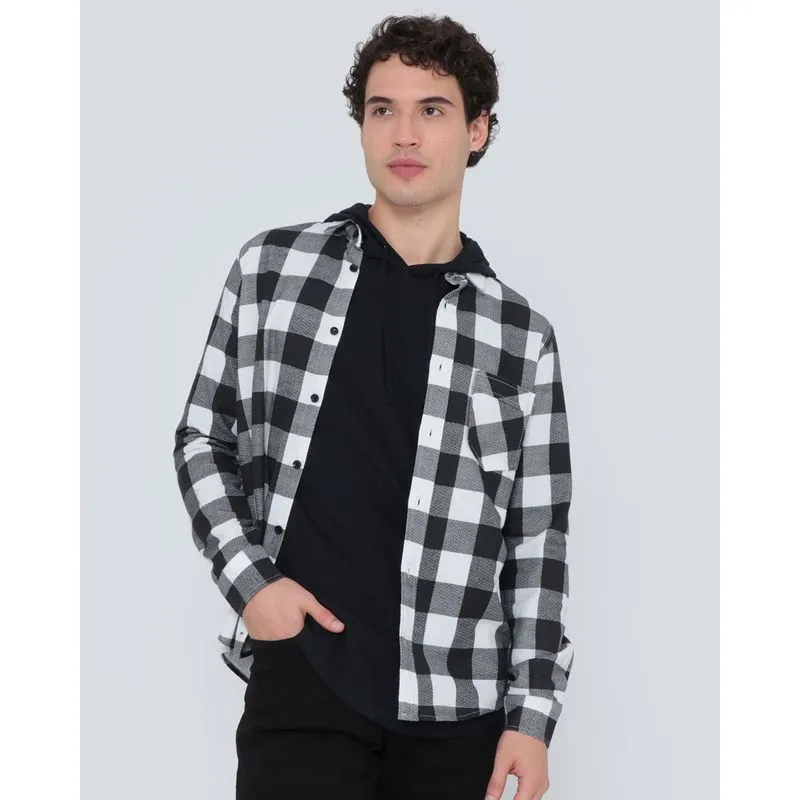 Camisa Masculina Flanelada Xadrez Preta 5