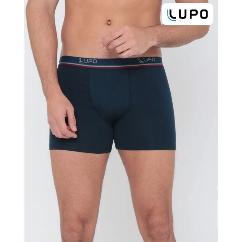 Cueca Boxer Lupo Algodão Azul Marinho G