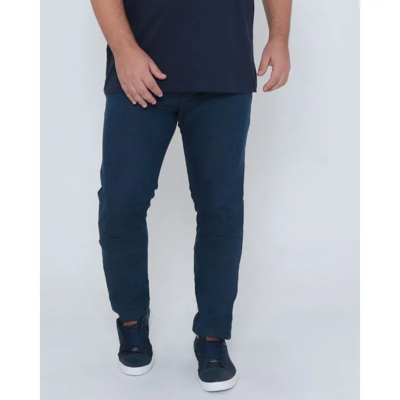 Calça Jeans Masculina Plus Size Slim Azul Escuro 50