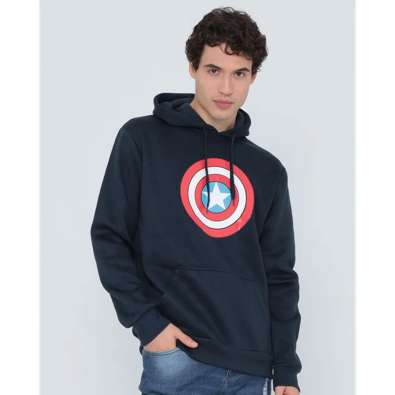 Blusão Moletom Masculino Capitão América Marinho G