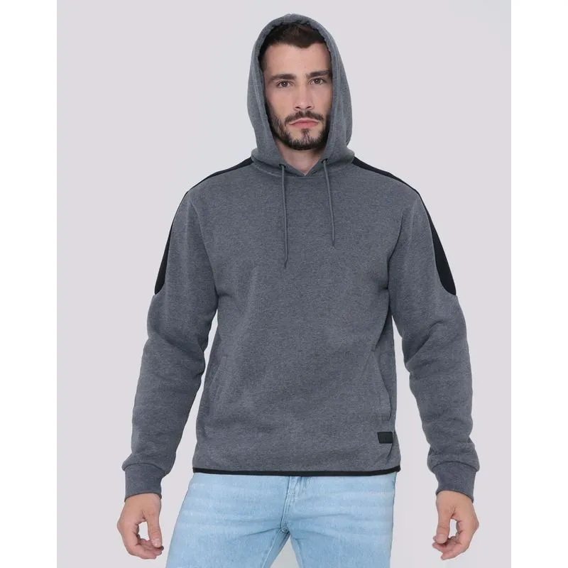 Blusão Moletom Masculino Alongado Cinza M