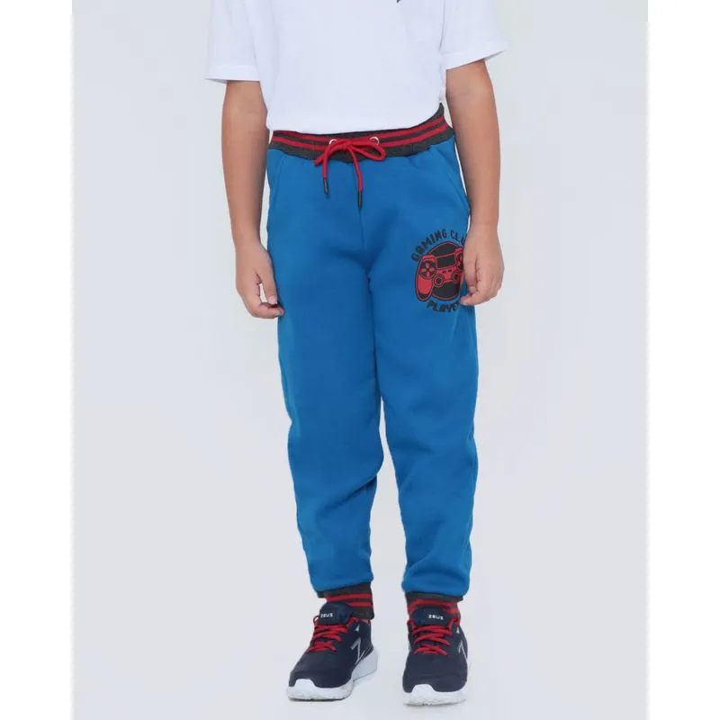 Calça Moletom Infantil Jogger Estampa Game Azul 6
