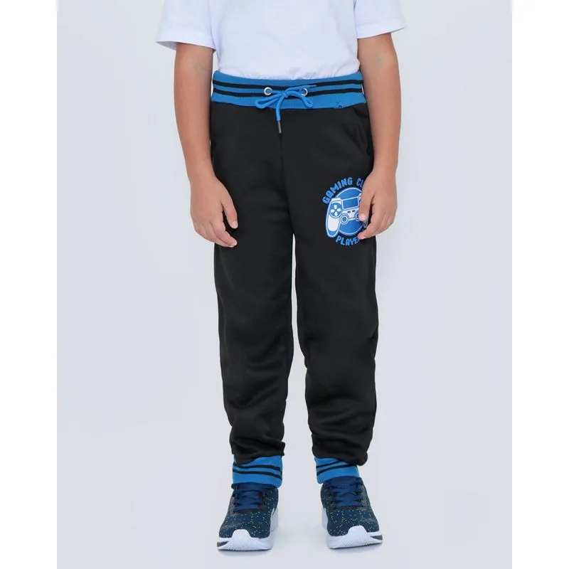 Calça Moletom Infantil Jogger Estampa Game Preta 4