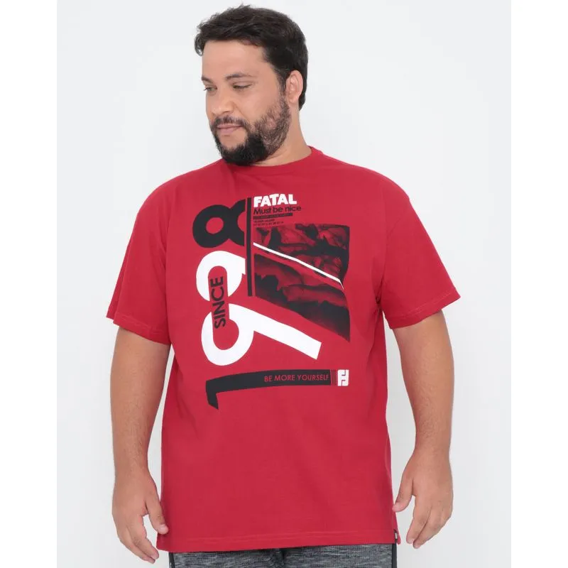 Camiseta Plus Size Estampada Fatal Vermelha G2