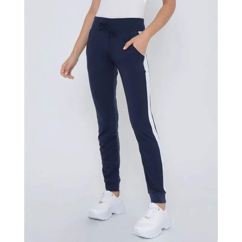 Calça Feminina Jogger Moletinho Azul Marinho M