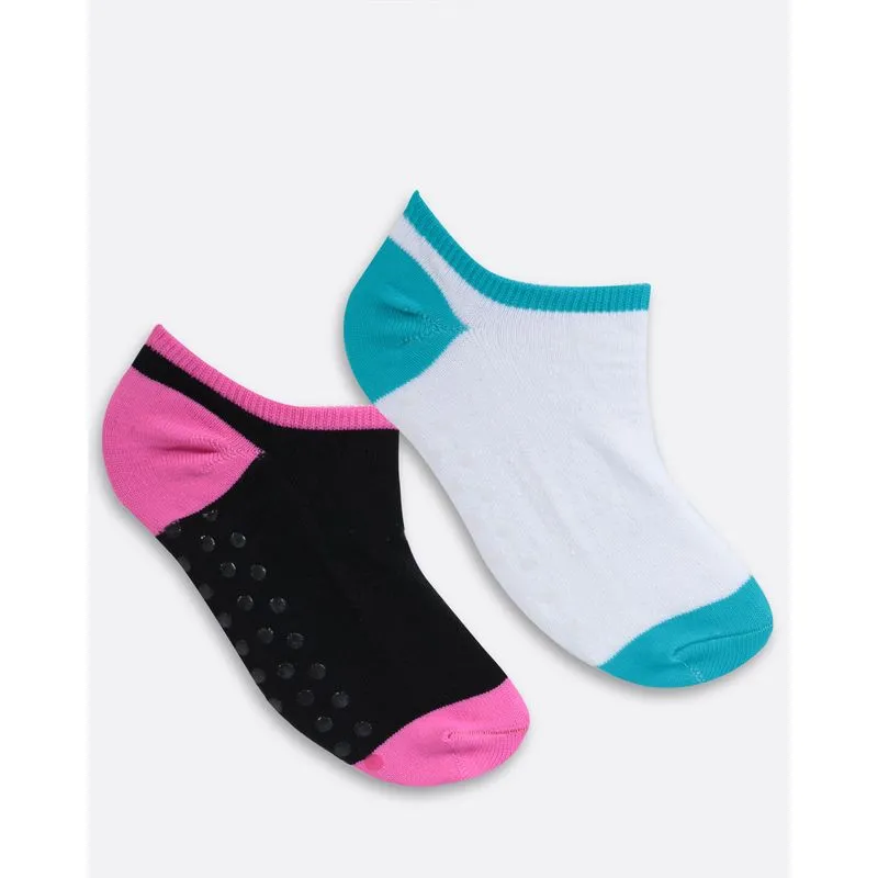 Kit 2 Pares Meia Antiderrapante Invisível Preta Branca 34 A 39