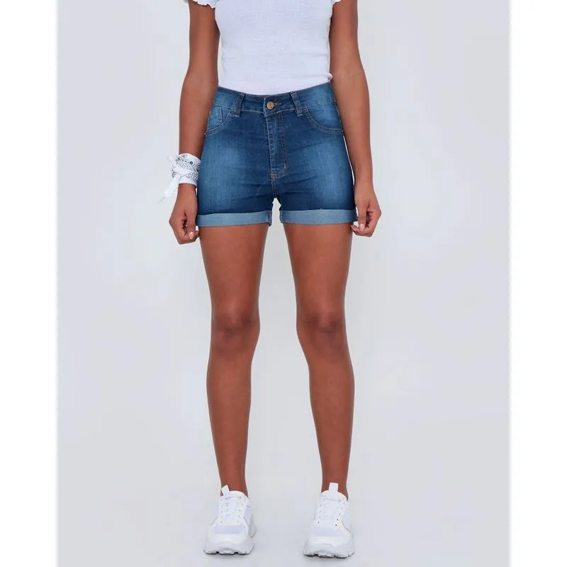 Short Jeans Cintura Média Azul 38