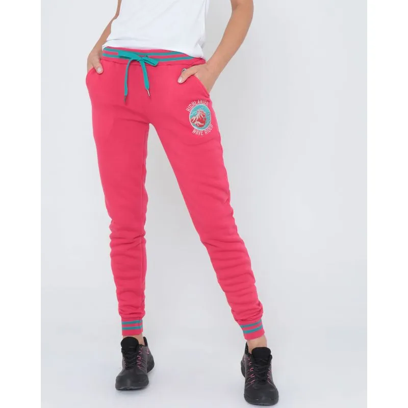 Calça Moletom Feminina Fitness Estampa Bordada Coral GG