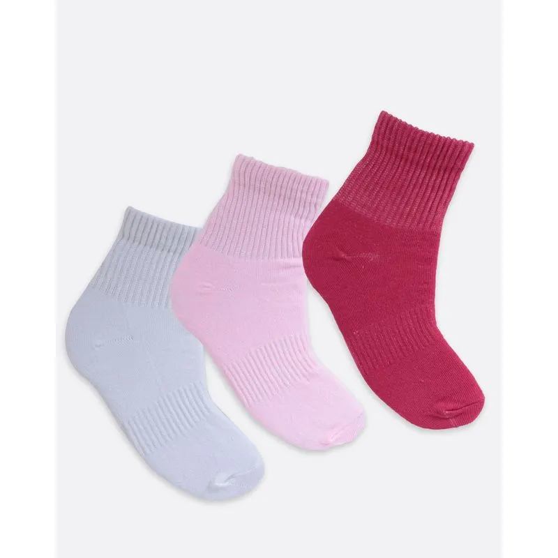 Kit 3 Pares de Meia Soquete Rosa Pink 34 A 39