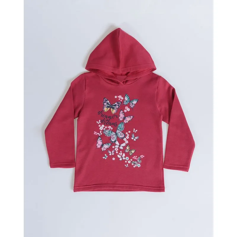 Blusão Bebê Moletom Estampa Borboleta Vermelho 3